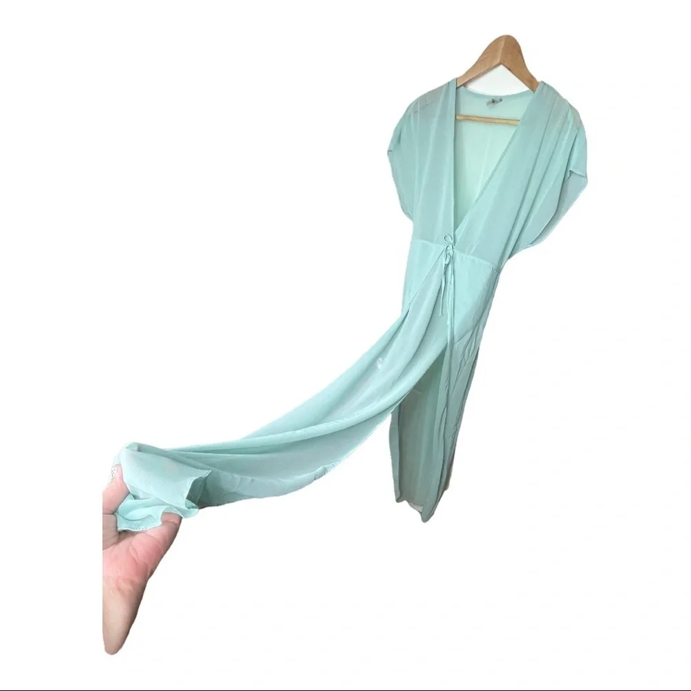 ASOS Wrap Front Chiffon Maxi Beach Kaftan Size 0 - Picture 5 of 12